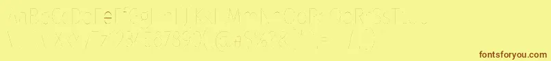 フォントFirasanscondensedTwo – 茶色の文字が黄色の背景にあります。
