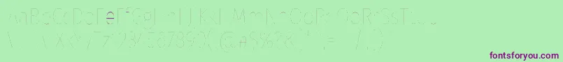 FirasanscondensedTwo-Schriftart – Violette Schriften auf grünem Hintergrund