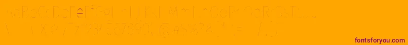 Czcionka FirasanscondensedTwo – fioletowe czcionki na pomarańczowym tle