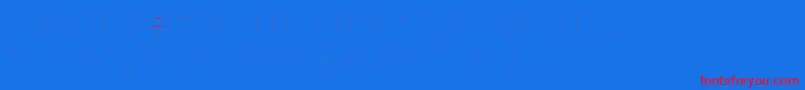 Czcionka FirasanscondensedTwo – czerwone czcionki na niebieskim tle