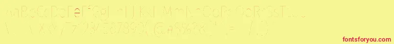 FirasanscondensedTwo-Schriftart – Rote Schriften auf gelbem Hintergrund