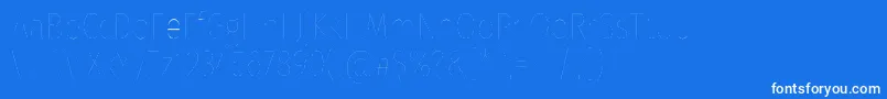 Czcionka FirasanscondensedTwo – białe czcionki na niebieskim tle