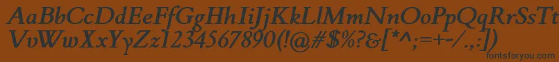 FlankerGriffoItalicBold Font – Black Fonts on Brown Background