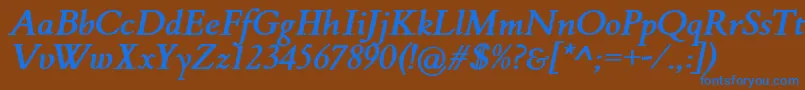 FlankerGriffoItalicBold Font – Blue Fonts on Brown Background