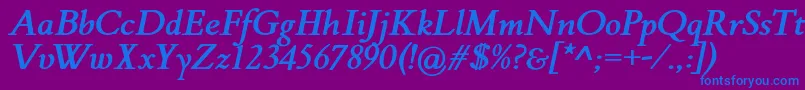 Шрифт FlankerGriffoItalicBold – синие шрифты на фиолетовом фоне