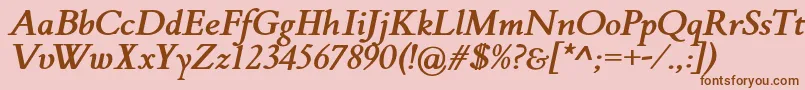FlankerGriffoItalicBold Font – Brown Fonts on Pink Background