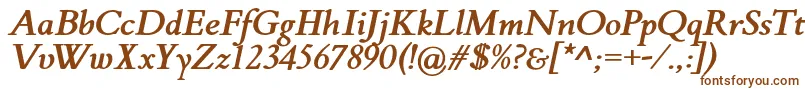 FlankerGriffoItalicBold-Schriftart – Braune Schriften