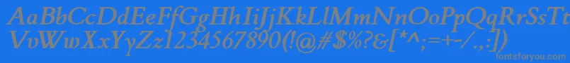 FlankerGriffoItalicBold Font – Gray Fonts on Blue Background