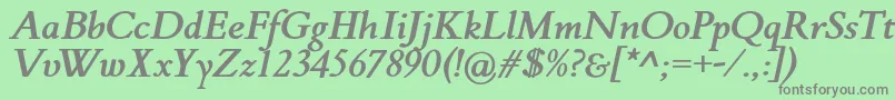 FlankerGriffoItalicBold Font – Gray Fonts on Green Background