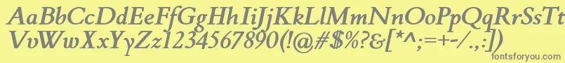Czcionka FlankerGriffoItalicBold – szare czcionki na żółtym tle