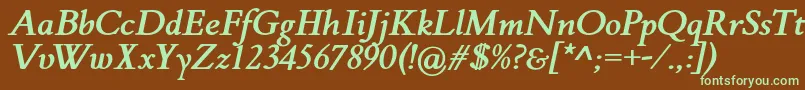 FlankerGriffoItalicBold Font – Green Fonts on Brown Background