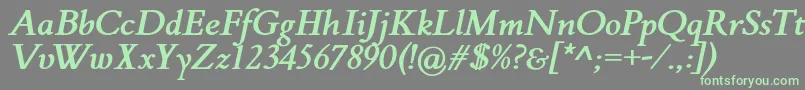 FlankerGriffoItalicBold Font – Green Fonts on Gray Background