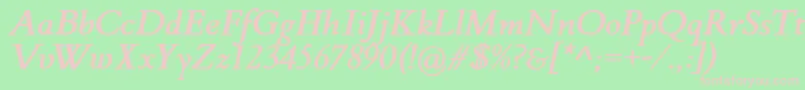 FlankerGriffoItalicBold Font – Pink Fonts on Green Background