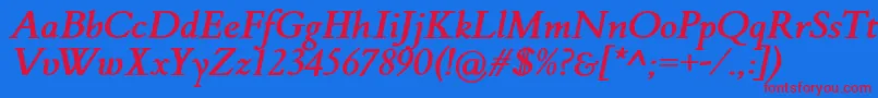 FlankerGriffoItalicBold Font – Red Fonts on Blue Background