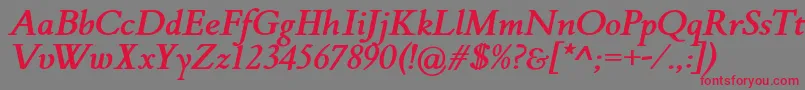 FlankerGriffoItalicBold Font – Red Fonts on Gray Background