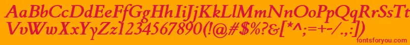 FlankerGriffoItalicBold Font – Red Fonts on Orange Background