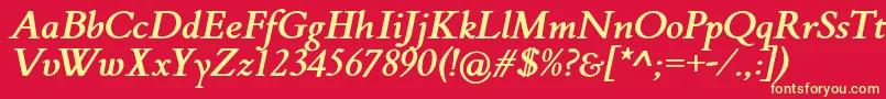 FlankerGriffoItalicBold Font – Yellow Fonts on Red Background