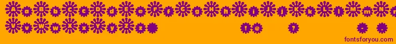 ShowerFlower-fontti – violetit fontit oranssilla taustalla