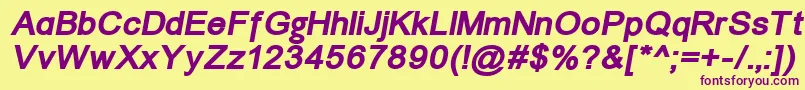 ErUnivers1251BoldItalic Font – Purple Fonts on Yellow Background