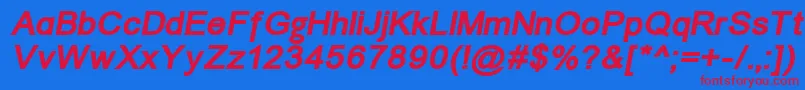 ErUnivers1251BoldItalic Font – Red Fonts on Blue Background