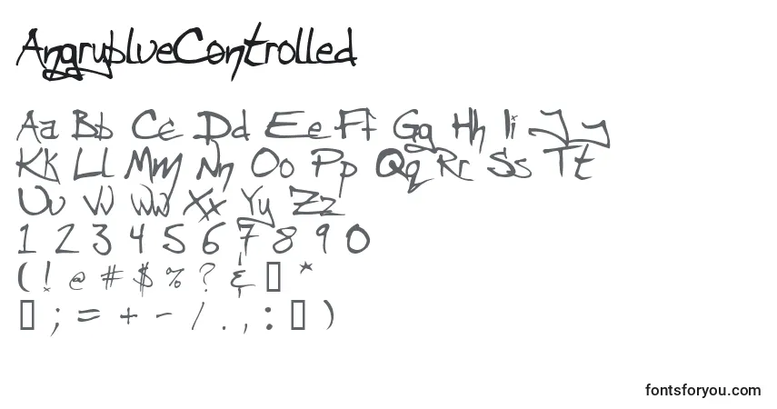 Schriftart AngryblueControlled – Alphabet, Zahlen, spezielle Symbole