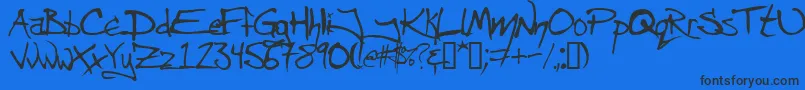 AngryblueControlled Font – Black Fonts on Blue Background