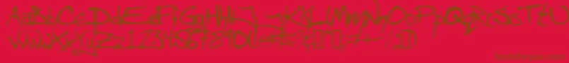 AngryblueControlled Font – Brown Fonts on Red Background