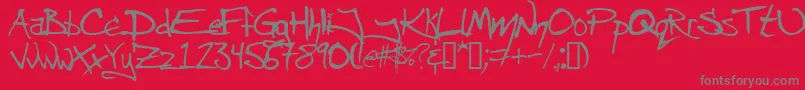 AngryblueControlled Font – Gray Fonts on Red Background