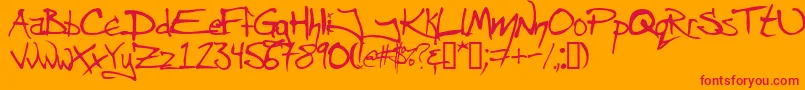 AngryblueControlled Font – Red Fonts on Orange Background