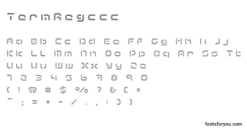 A fonte TermRegccc – alfabeto, números, caracteres especiais
