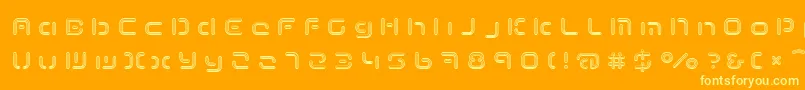 TermRegccc-Schriftart – Gelbe Schriften auf orangefarbenem Hintergrund