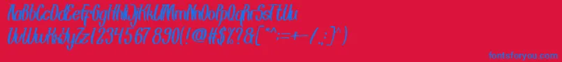 More about EyesBeliever Font EyesBeliever Font – Blue Fonts on Red Background
