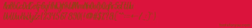 EyesBeliever Font – Brown Fonts on Red Background