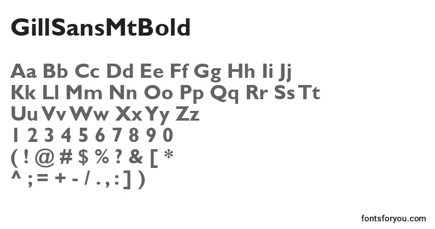 A fonte GillSansMtBold – alfabeto, números, caracteres especiais