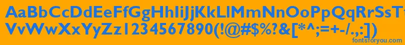 フォントGillSansMtBold – オレンジの背景に青い文字