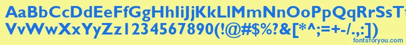GillSansMtBold Font – Blue Fonts on Yellow Background