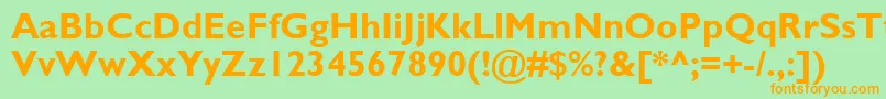 GillSansMtBold Font – Orange Fonts on Green Background