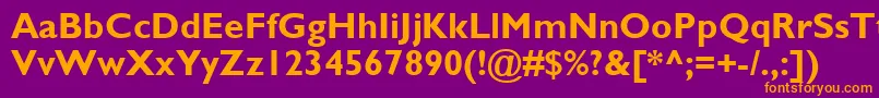 GillSansMtBold Font – Orange Fonts on Purple Background