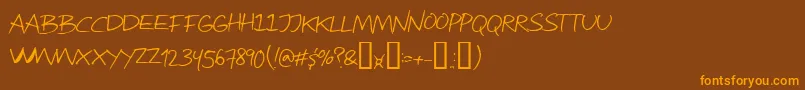 Attractmorewomen-Schriftart – Orangefarbene Schriften auf braunem Hintergrund