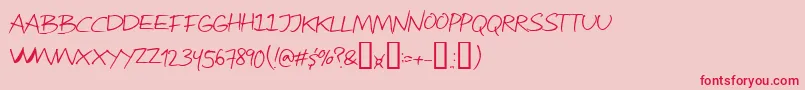 フォントAttractmorewomen – ピンクの背景に赤い文字