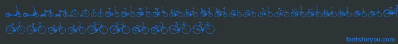 Sepeda-Schriftart – Blaue Schriften auf schwarzem Hintergrund