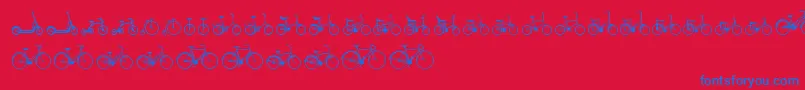 Sepeda Font – Blue Fonts on Red Background