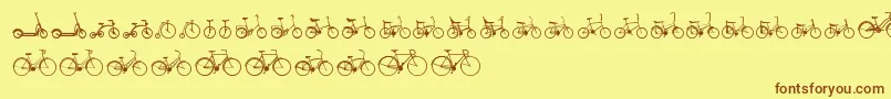 Sepeda-Schriftart – Braune Schriften auf gelbem Hintergrund