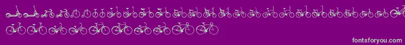 Police Sepeda – polices vertes sur fond violet