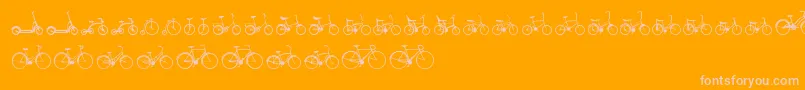 Sepeda-Schriftart – Rosa Schriften auf orangefarbenem Hintergrund