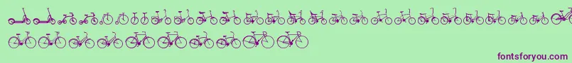 Sepeda-Schriftart – Violette Schriften auf grünem Hintergrund