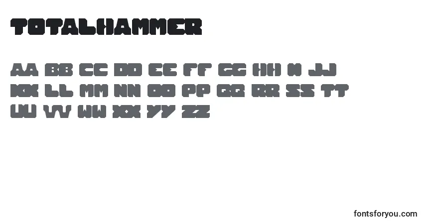A fonte TotalHammer – alfabeto, números, caracteres especiais