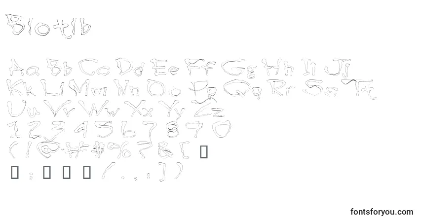 Schriftart Blotlb – Alphabet, Zahlen, spezielle Symbole