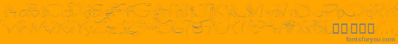 Blotlb-Schriftart – Graue Schriften auf orangefarbenem Hintergrund