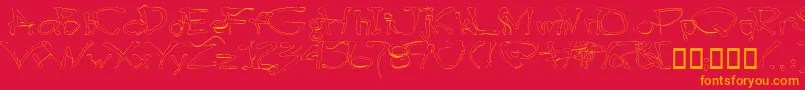 Blotlb Font – Orange Fonts on Red Background